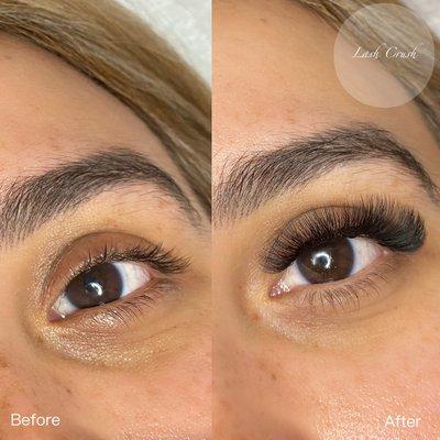 Before and After Volume Lashes