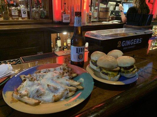 Poutine, sliders, and beer