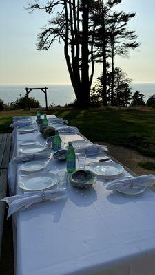 The beautiful table that Dane set up for us! And what a view!