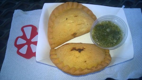 Empanadas with a side of 
Chimichurri sauce