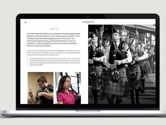 Manchester Pipe Band, Website, Design and Development