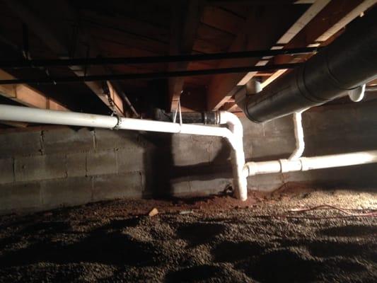 Crawlspace drain repipe