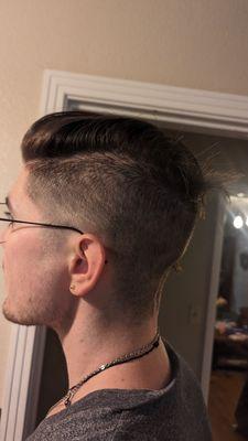 Side view of bad haircut