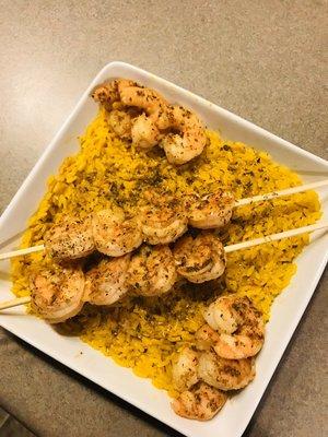 Garlic shrimp and rice