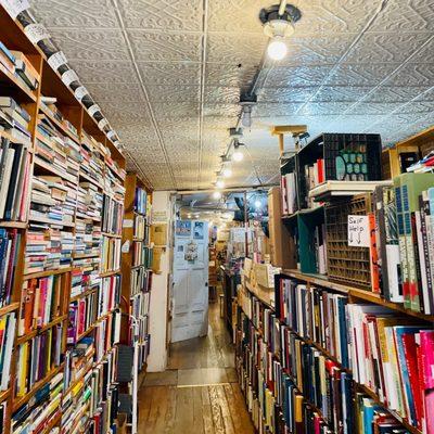 Shelves of used books