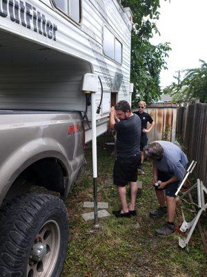 Our first sale. A toy-hauler camper shell.