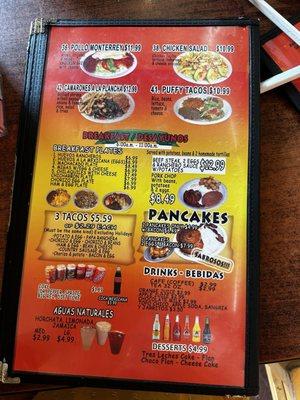 Breakfast Menu