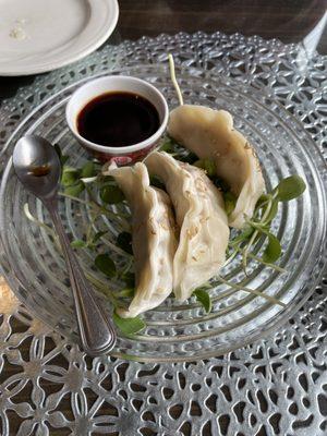 Steamed Dumplings (5 in the dish, 3 pictured)