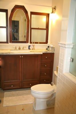 Bathroom remodel. Finished product worked with Environments designer Michelle Linback.