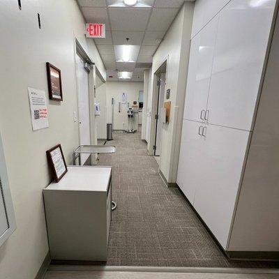 Hallway to exam rooms