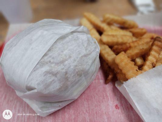 Burger and fries