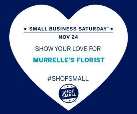 Stop by on Small Business Saturday ! November 24 , 2018