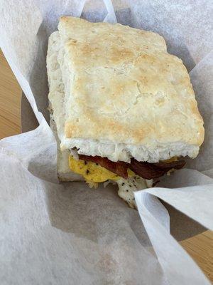 Bacon, egg, and cheese biscuit