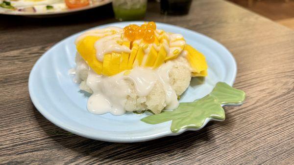 Sweet Sticky Rice with Coconut Ice Cream