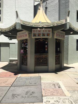 Dim sum kiosk just outside theater entrance,