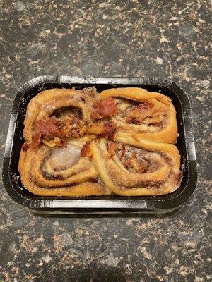 Maple bacon cinnamon rolls