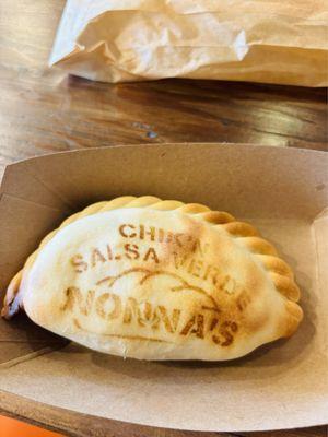 Chikin salsa verde empanada