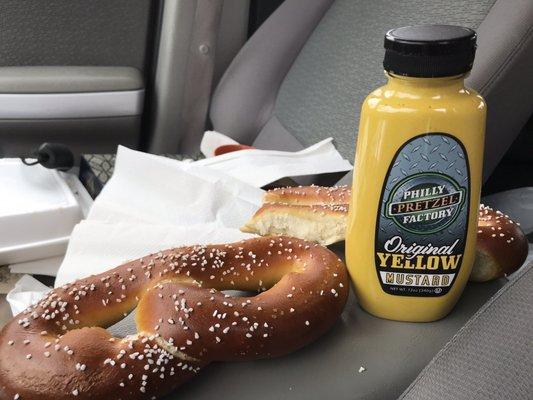 Uhhh, don't say "yes" when they ask if you want large mustard. The frigging place sells you a bottle, no warning.