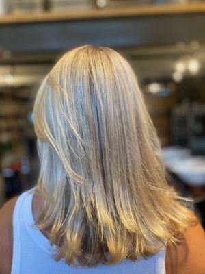 "Feeling fabulous with my fresh haircut and effortlessly flowing style by Smadi at DnA Salon! ‍ The color is in motion ... waving!