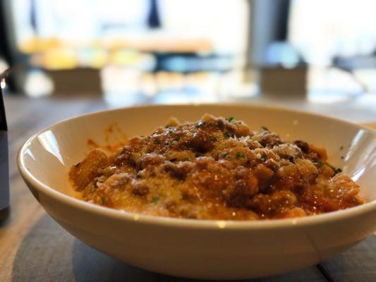 Rigatoni, Impossible Bolognese, Mascarpone, Parmesan, Herbs