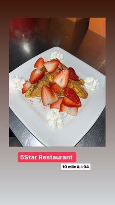 Cinnamon French Toast topped with strawberries