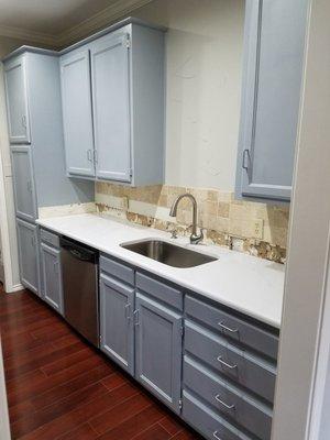 Calacatta Quartz, with undermount farm style sink provided by Best Granite. Now time for backsplash.