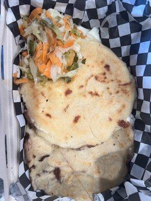 Cheese and black bean pupusa