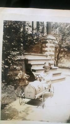 My father John Nevins in front of the house.