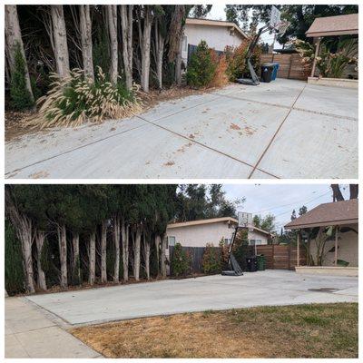 Before and after of the driveway.