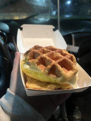 This Waffle breakfast Sandwich tho