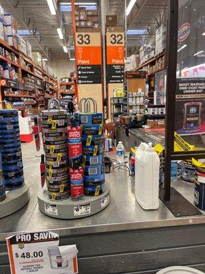 Empty paint department