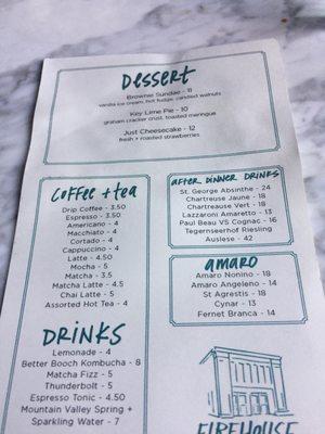 Desserts Menu 9/2019