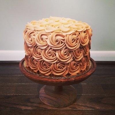 Apple spice cake with ombre salted caramel buttercream