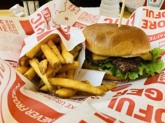 Classic burger and fries