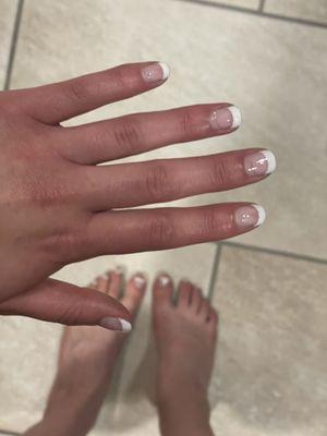 French manicure and pedicure