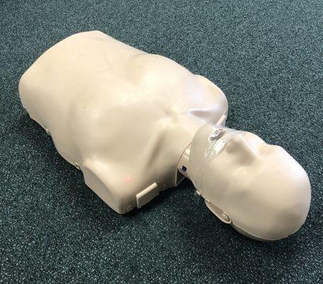 We use Prestan CPR Manikins with integrated feedback monitors.  Feedback monitors are required by the American Heart Association.