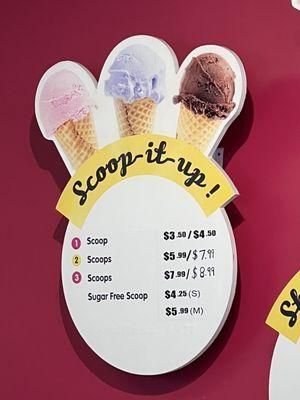 Menu scoops