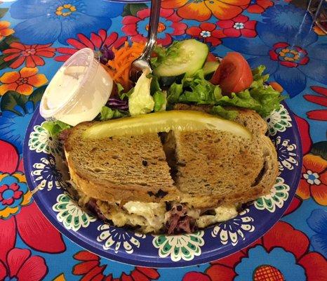 Corned Beef Reuben Sandwich with Salad