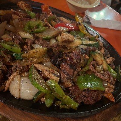 Chicken and beef Fajitas for two