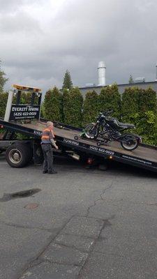 We tow motorcycles