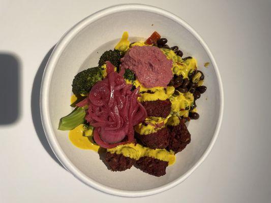 Beet falafel bowl