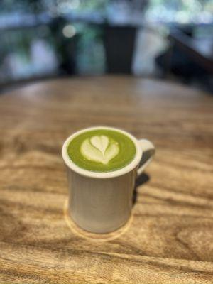 Matcha with oat milk