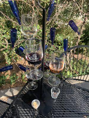 5 samples of wine