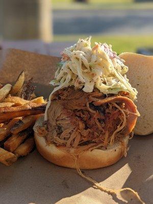 Pork BBQ sandwich Carolina style