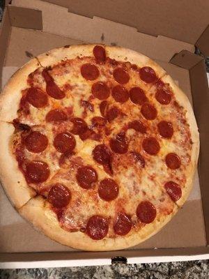 Good pizza with a nice, chewy crust