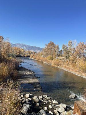 Fall colors over the river.