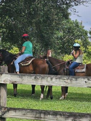 My daughter's and I are enjoying  a horseback riding day.