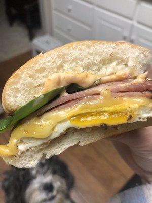 Gouda breakfast sandwich