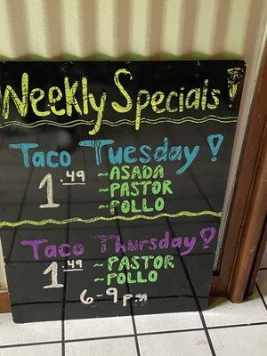 Tuesday and Thursday special