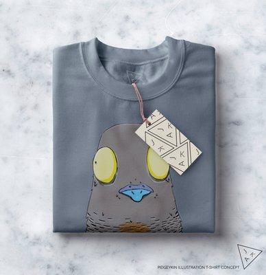 Pidgeykin illustrated tee designed by Jaki Knaus